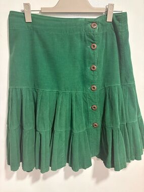 Sitwell Corduroy Button Front Tiered Skirt Western Women Size 10